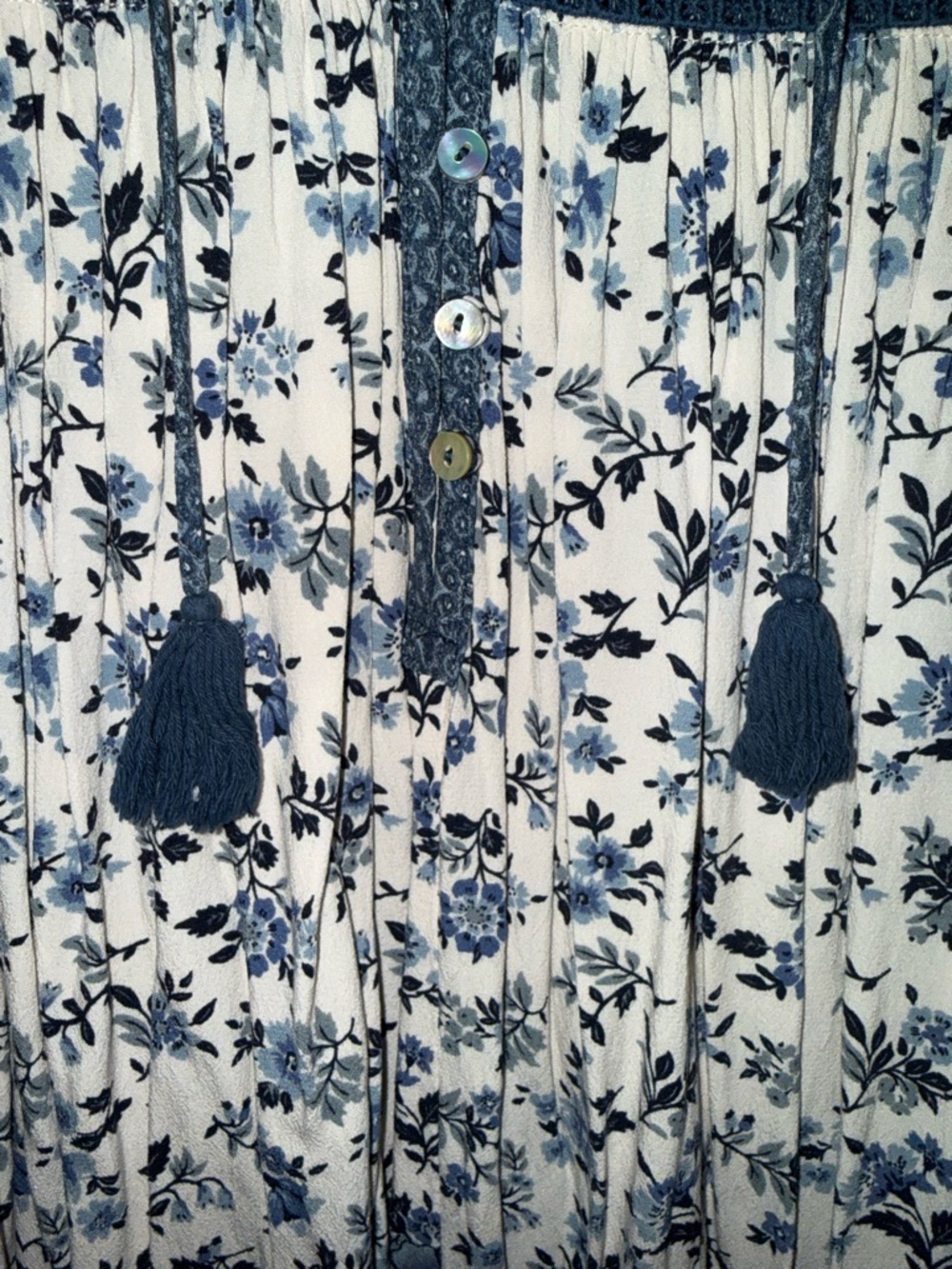 Spell Elle Dress Blue Floral V-Neck Boho Mini Dress size S - Picture 5 of 12